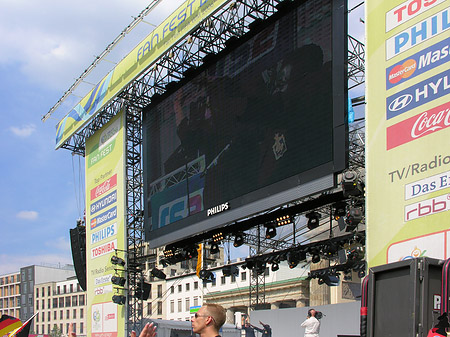 Leinwand und Fans Fotos